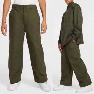Nike Metro Ground Carpenter Pants Olive Green Kids Size Medium FV8047-325